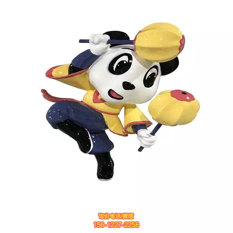 玻璃鋼卡通熊貓雕塑：給你一個可愛的伙伴