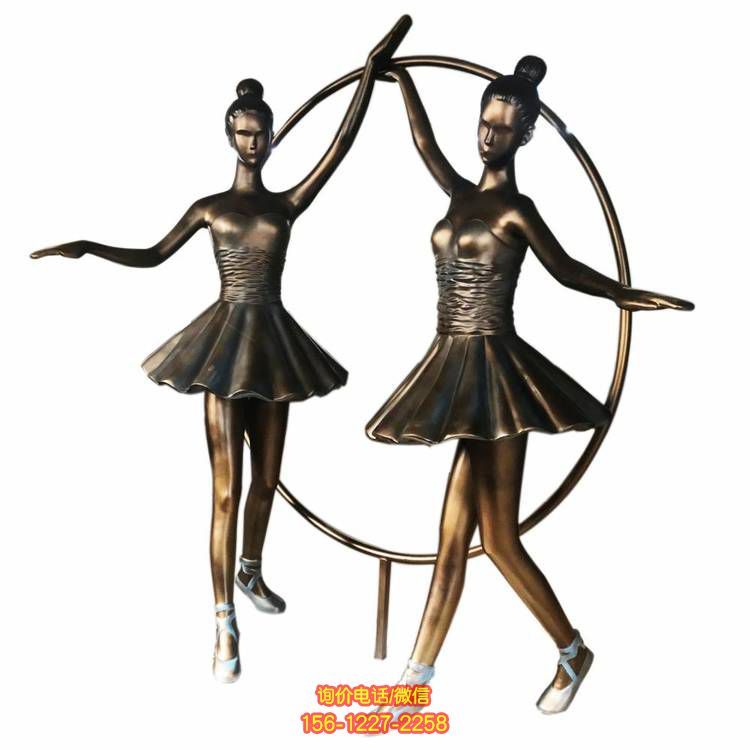公園小區安裝銅雕跳舞人物雕塑景觀