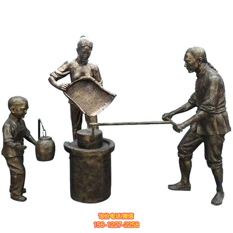 園林景區玻璃鋼仿銅園林景觀人物擺件