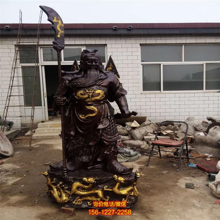 景區寺院擺放鑄銅關公像雕塑