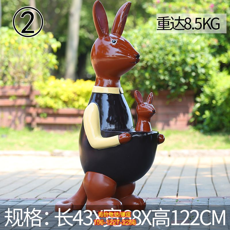 公園一只袋鼠媽媽玻璃鋼袋鼠雕塑 公園一只袋鼠媽媽玻璃鋼袋鼠雕塑