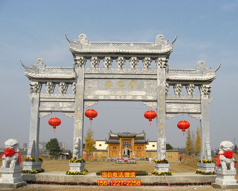 寺院景區(qū)新款青石牌坊山門石雕 寺院景區(qū)新款青石牌坊山門石雕