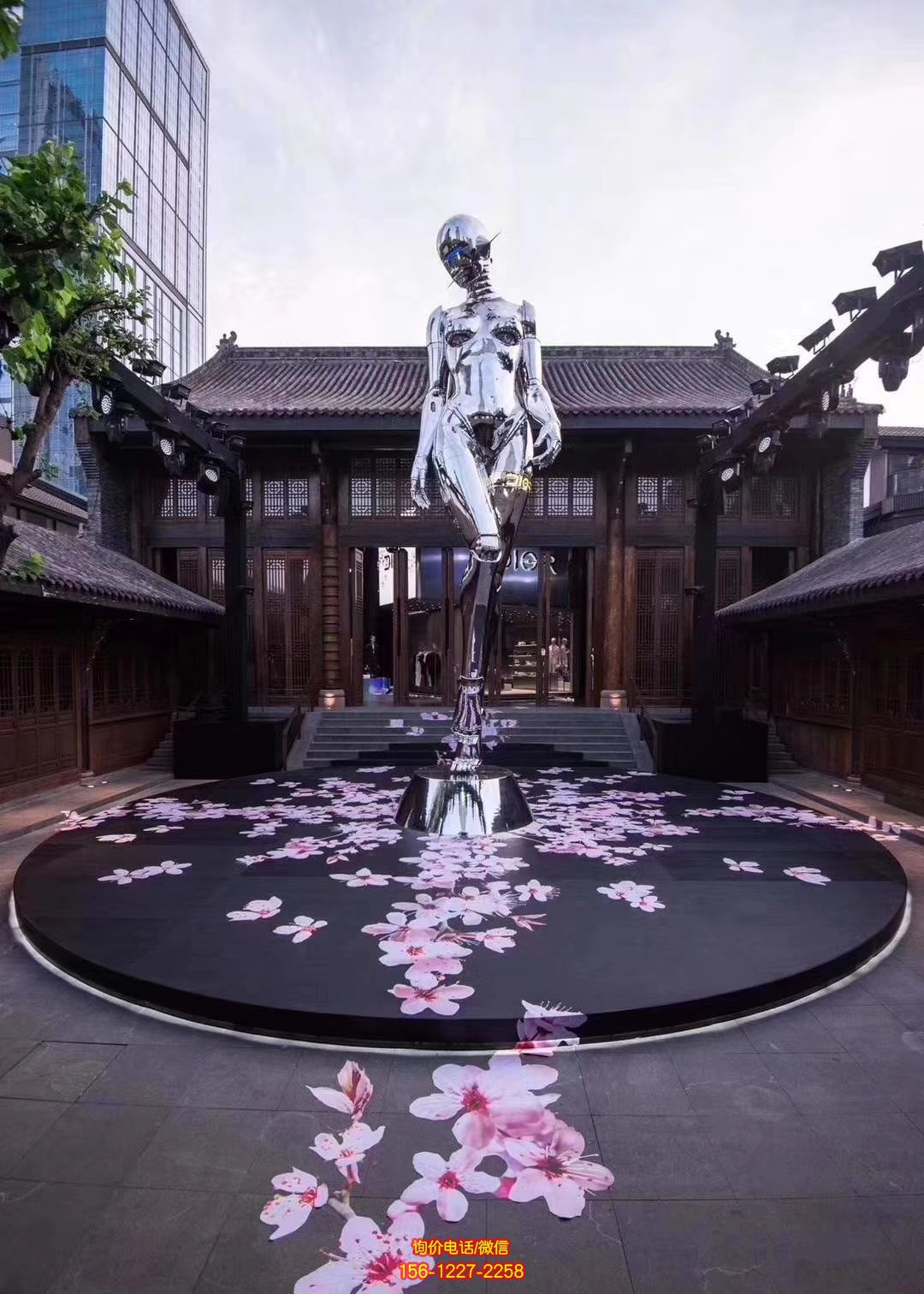 不銹鋼大型城市景觀人物景觀不銹鋼鏡面抽象女孩雕塑 不銹鋼大型城市景觀人物景觀不銹鋼鏡面抽象女孩雕塑