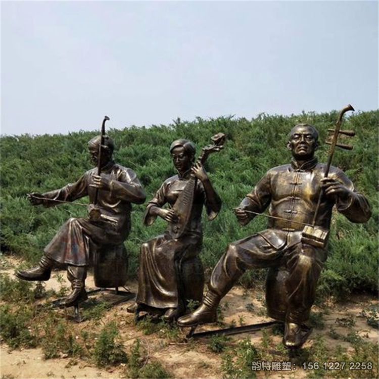 拉二胡雕塑10 拉二胡雕塑10