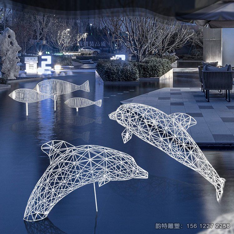 不銹鋼海豚雕塑128 不銹鋼海豚雕塑128