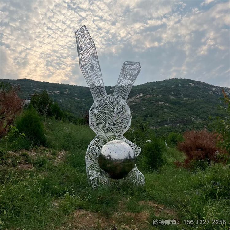 不銹鋼兔子雕塑132 不銹鋼兔子雕塑132