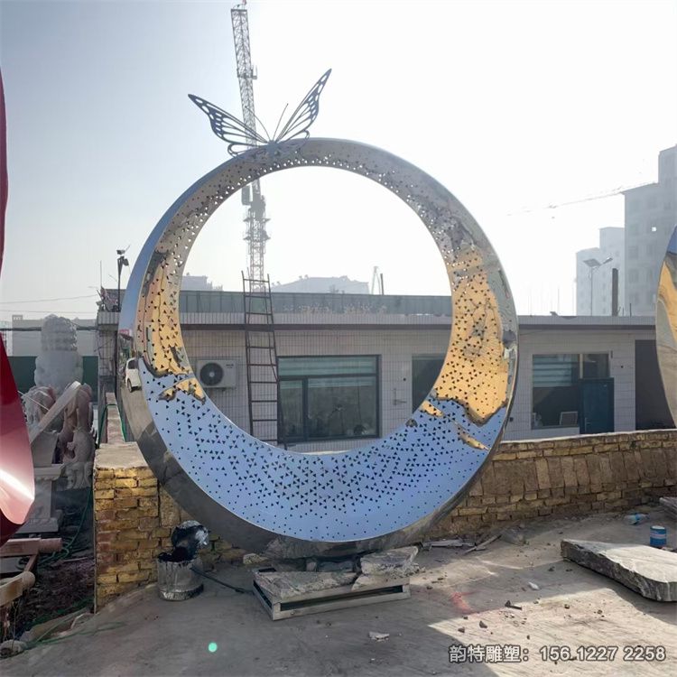 不銹鋼月亮圓環雕塑230 不銹鋼月亮圓環雕塑230