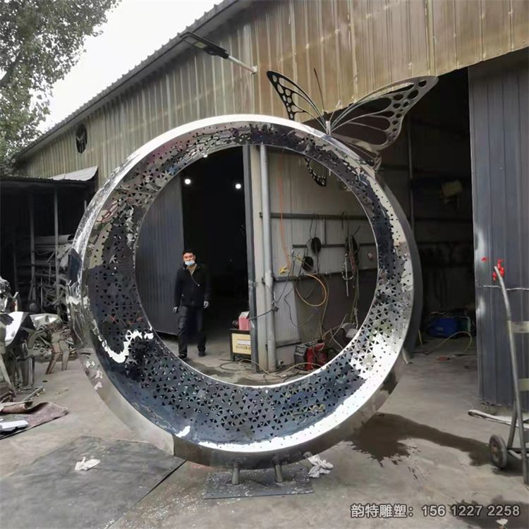 不銹鋼月亮圓環雕塑90 不銹鋼月亮圓環雕塑90