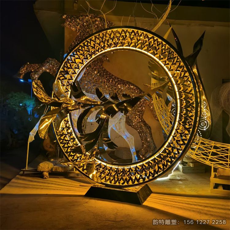 不銹鋼月亮圓環雕塑216 不銹鋼月亮圓環雕塑216