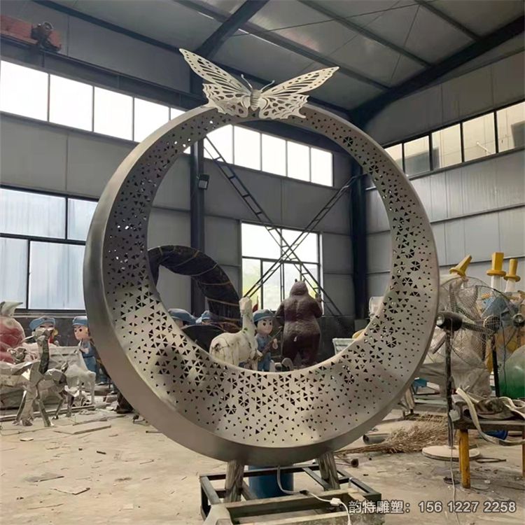 不銹鋼月亮圓環雕塑87 不銹鋼月亮圓環雕塑87