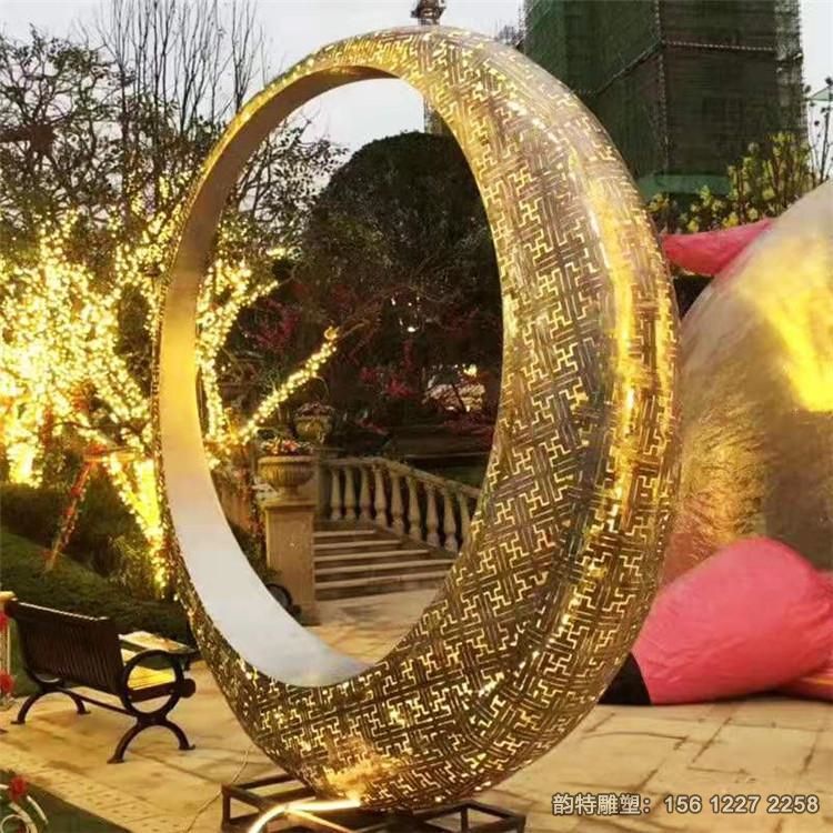 不銹鋼月亮圓環雕塑32 不銹鋼月亮圓環雕塑32