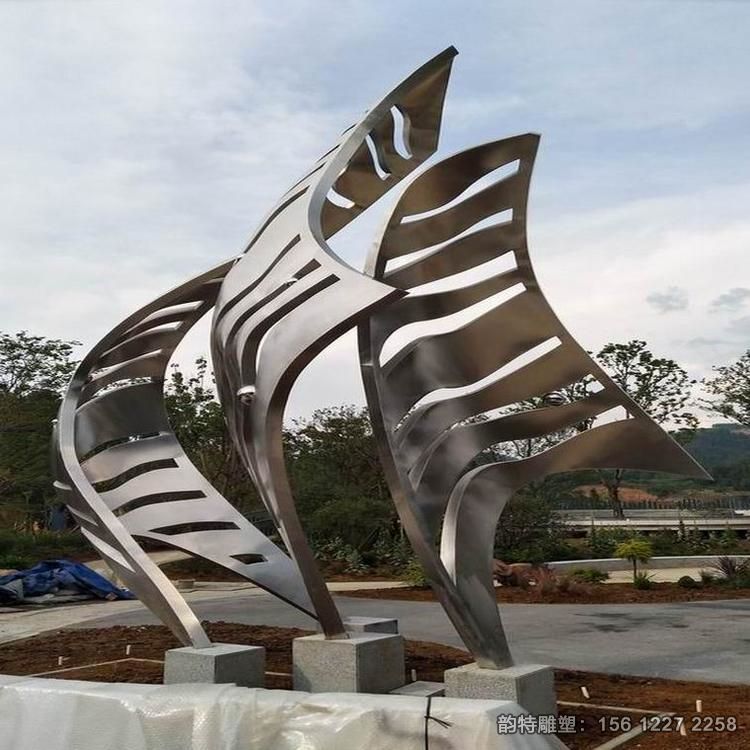 大型不銹鋼帆船雕塑,抽象帆船造型雕塑公司