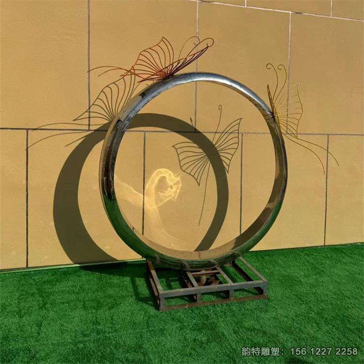 不銹鋼月亮圓環雕塑314