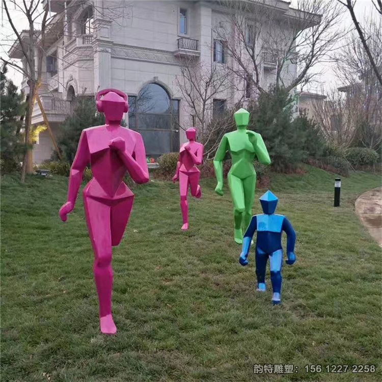 不銹鋼跑步人物雕塑，抽象剪影運(yùn)動(dòng)人物雕塑設(shè)計(jì)