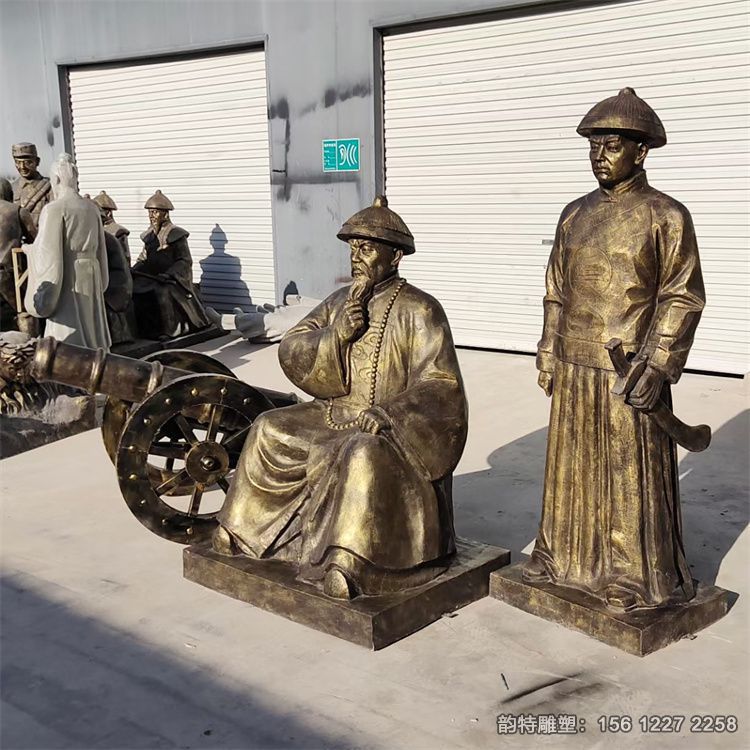 廣場虎門銷煙雕塑，玻璃鋼林則徐禁煙雕塑