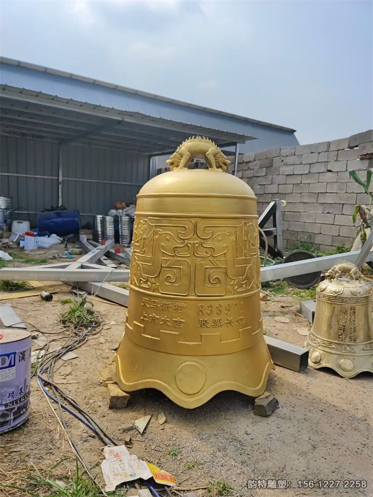 警鐘長(zhǎng)鳴雕塑圖片 廣場(chǎng)寺廟大型銅鐘雕塑擺件