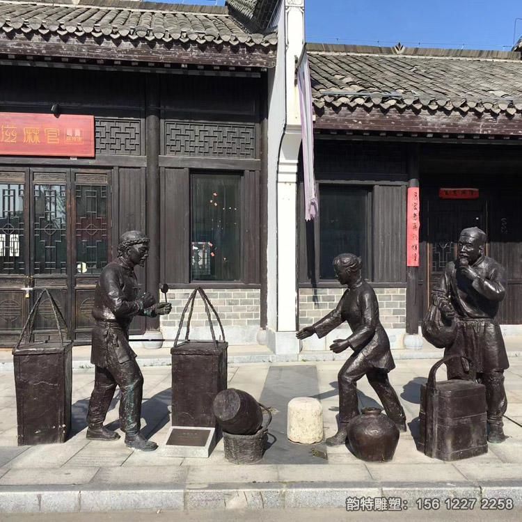 傳統(tǒng)民俗人物雕塑圖片大全 玻璃鋼仿銅人物雕塑價格